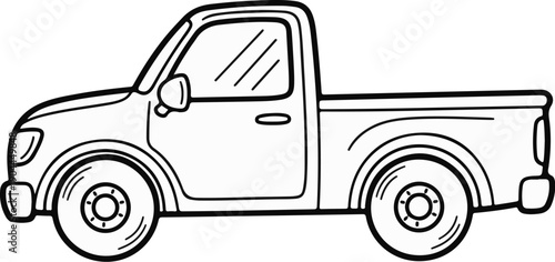 A simple line drawing of a pickup truck