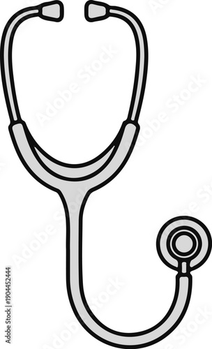 A simple, stylized illustration of a medical stethoscope against a white background