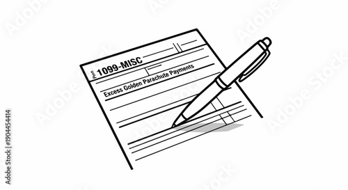 A pen rests on a tax form indicating "Excess Golden Parachute Payments