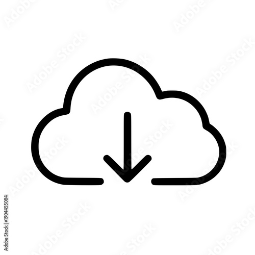 Cloud Drive Storage Icon – Flat Cumulus Line Art Vector for Tech and Web. SVG