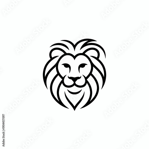Elegant lion head logo design with flowing mane