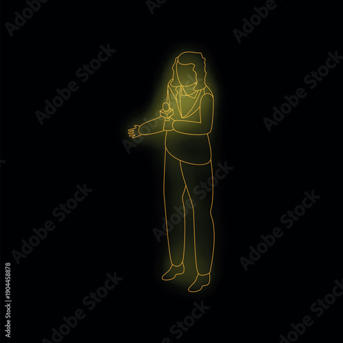 Female journalist holding a microphone reporting live news broadcasting