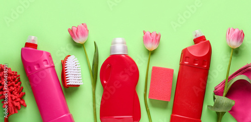 Cleaning supplies with tool...