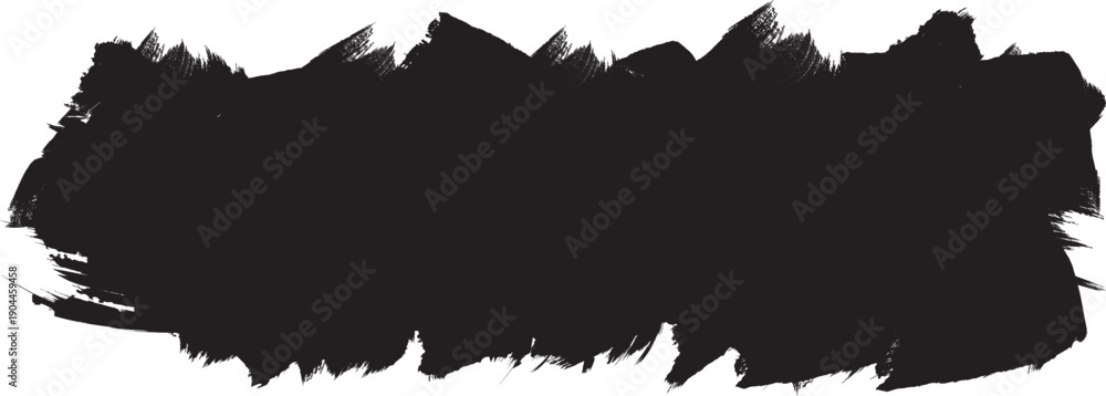 Obraz premium Grunge Paint stripe . Vector brush Stroke . Distressed banner . Black isolated paintbrush collection . Modern Textured shape . Dry border in Black . Vector streak. Hand drawn underline, highlighter.