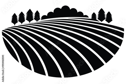 seasonal crop rotation fields silhouette vector il
