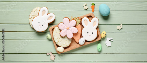 Tray with Easter cookies in...