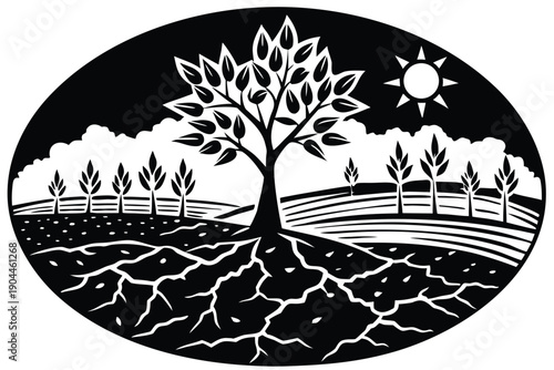 drought resistant agriculture silhouette vector il
