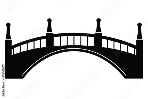 bridge silhouette vector illustration
