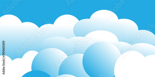 Clear sky background cloudy. Beautiful bright blue sky design. Vector illustration.