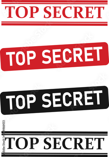 Top secret red stamp  set square grunge red top secret stamp