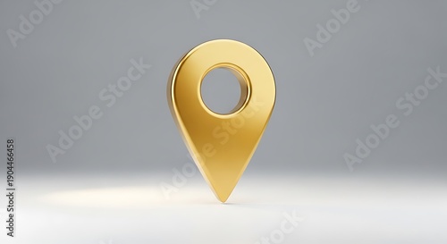 A gold location pin icon on a gray background with a white surface Free Download A gold location pin icon on a gray background with a white surface - GFXLoad