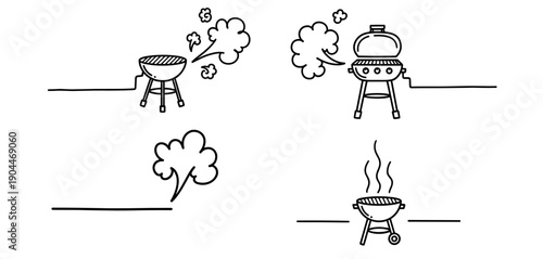 Barbecue grill illustrations  for creative design and cooking concepts