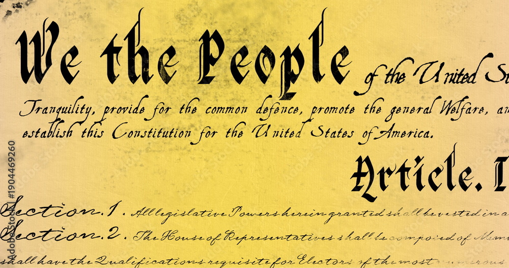 Naklejka premium Written constitution of the United States 4k