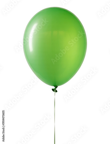 Single Green Balloon party celebration isolated on a transparent background