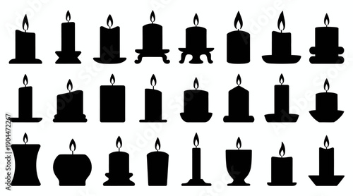 Burning Candle Silhouettes Collection