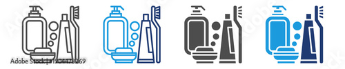 toiletries icon set multiple style