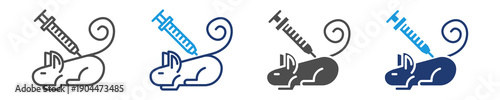 animal testing icon set multiple style