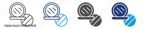 face powder icon set multiple style