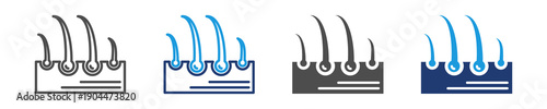 hair growth icon set multiple style