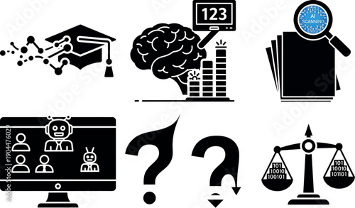 Black and white representing education technology and data analysis