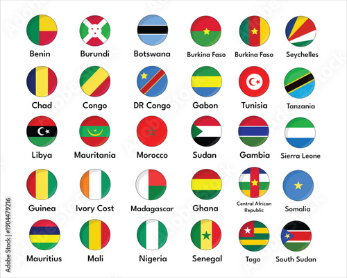set of flags of countries