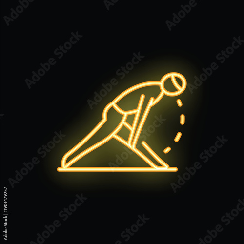 Neon sign of a male athlete bending over and throwing up after a hard workout session