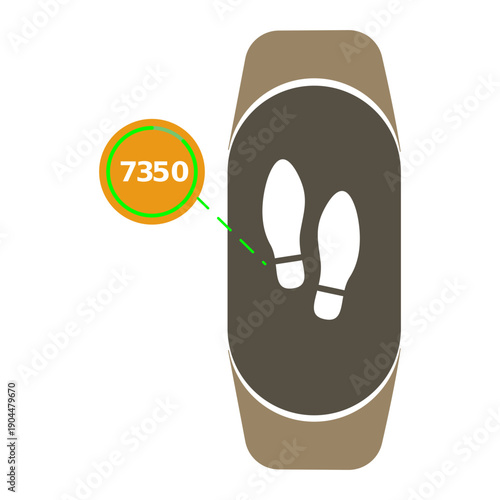 Step Count Mixed Icon. Fitness tracker steps counter