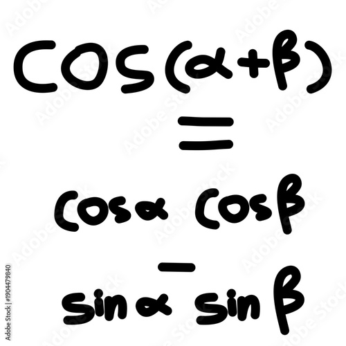 Handwritten Trigonometry Symbols in Black Charcoal