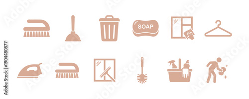 Illustration Icons Collection for Cleaning
