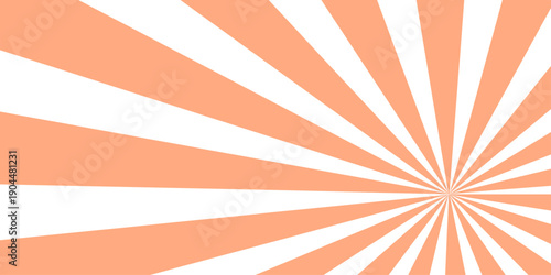 Abstract retro sunburst background featuring vintage grunge texture and red striped rays in a vector art illustration design