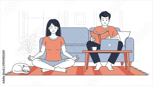 Digital Detox Lifestyle Concept, Healthy Digital Balance and Peaceful Life Beyond Screens.