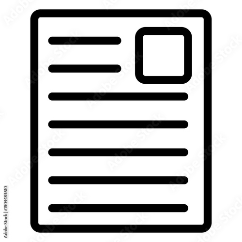 Document vector icon. Newspaper Illustration sign. Magazine symbol. Report logo.