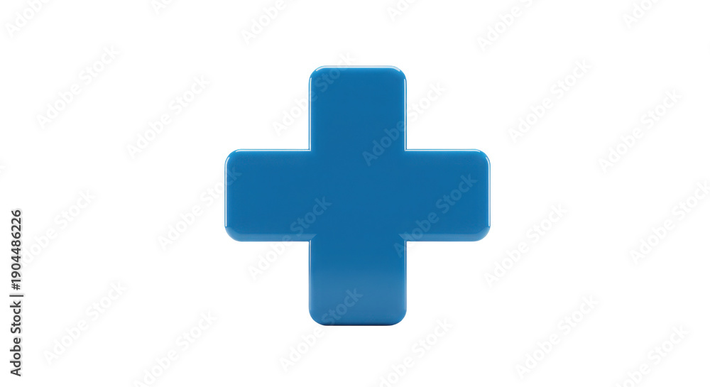 Obraz premium A blue cross on a white background
