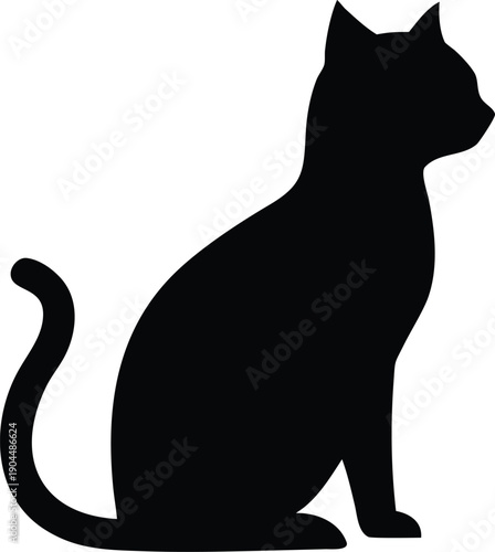 Abstract black shape resembling a curving line or partial form