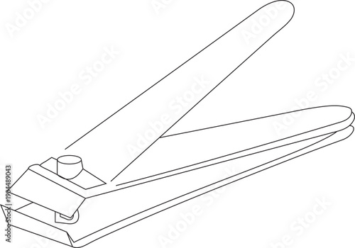 Simple hand drawn sketch of a nail clipper