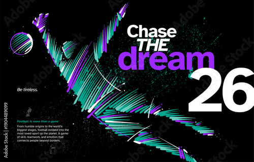 Poster of soccer player drawn with colorful brushstrokes