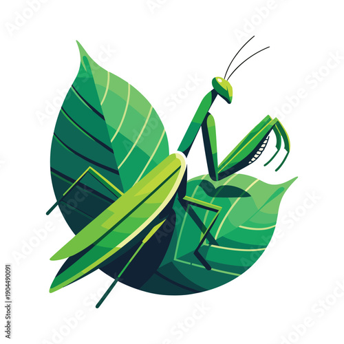  Minimalist Praying Mantis Vector Design