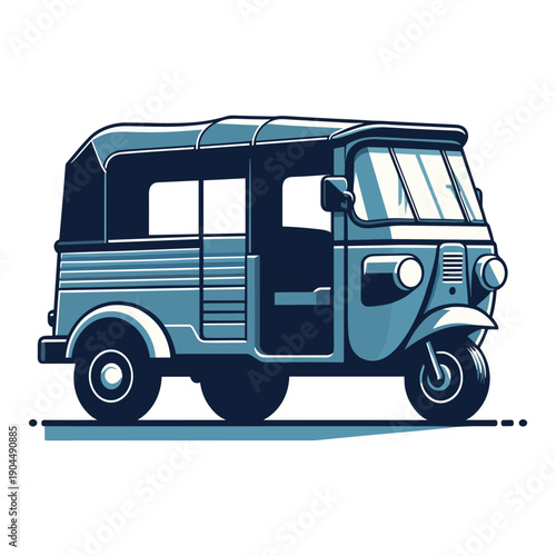 Tuk Tuk Side View Vector Design