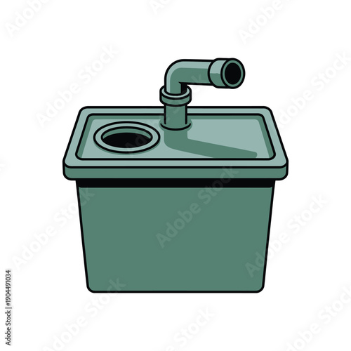 Water Tank With Pipe Illustration