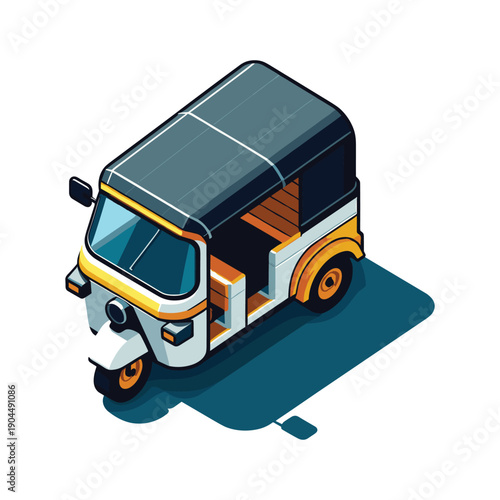 Tuk Tuk Top View Vector Design