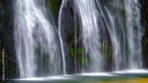 Wallpaper Mural Cascading Waterfalls Over Dark Rocks Torontodigital.ca