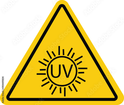 uv radiation warning sign symbol for ultraviolet exposure hazard safety and health protection alert