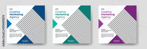 Social Media Post Template Creative Business Marketing Promotion Design Set