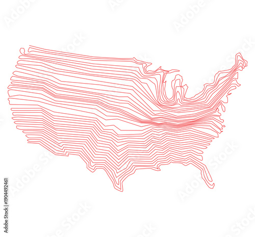 Unique Illustration of the shape of the continental USA