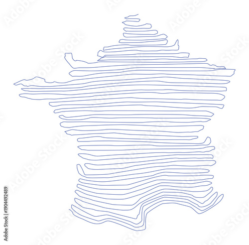Unique Illustration of the shape of the France