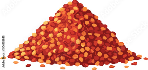 Pile of Red Pepper Flakes Illustration for Cooking