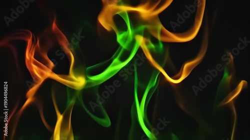 Wallpaper Mural Abstract Colorful Flames Against Black Torontodigital.ca