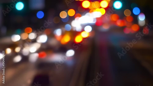 Wallpaper Mural Blurry city lights at night Torontodigital.ca