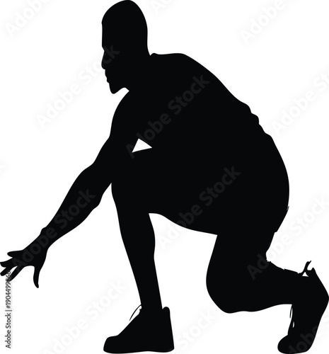 Silhouette of a human leg and foot reaching forward