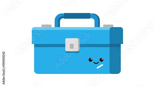 Blue Cartoon First Aid Box.